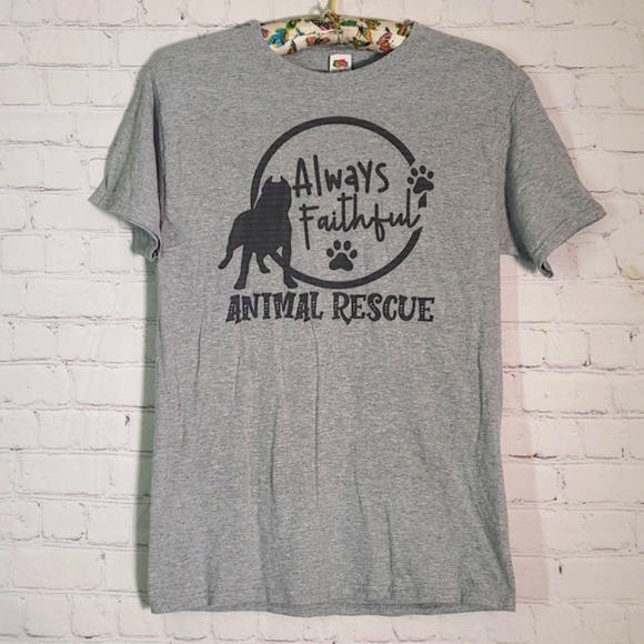Always Faithful Animal Rescue Pitbull Bully Breed Gray Tee Tshirt Womens Size S - Picture 2 of 11